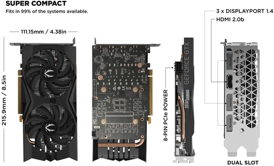 192Bit Mining Rig 그래픽 카드 ZOTAC Gaming GeForce GTX 1660 6GB GDDR5 그래픽 카드